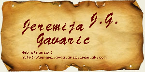 Jeremija Gavarić vizit kartica